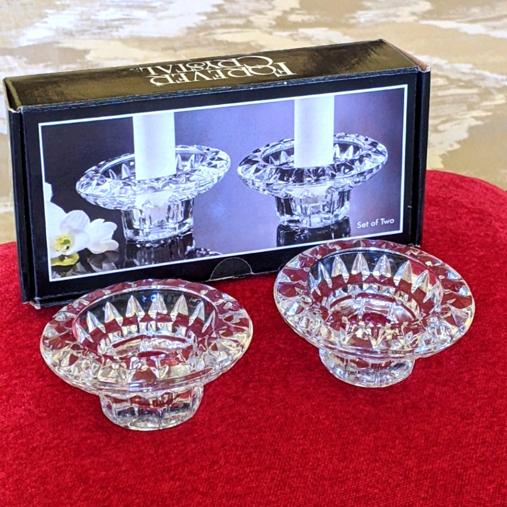 SET OF TWO RARE FIND ELEGANT CANDLE/VOTIVE HOLDERS